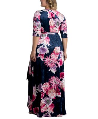 Kiyonna Womens Plus Size Cara Velvet Wrap Dress \u0026 Reviews - Dresses - Plus  Sizes - Macy's